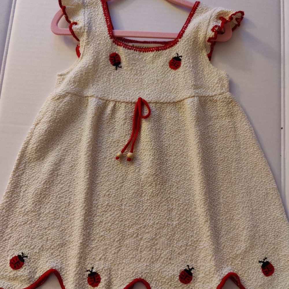 NWOT Cotton Dress Size 2T from Peru for Baby Toddler Cream Color & Cherries